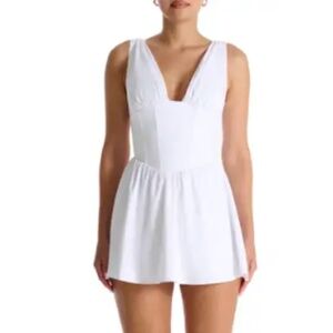 Naked Wardrobe Bustier Lace-Up Back Fit & Flare Minidress